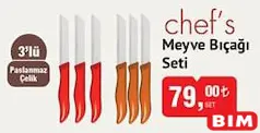 CHEF'S MEYVE BIÇAĞI SETİ 3'LÜ CHEF'S MEYVE BIÇAĞI SETİ 3'LÜ